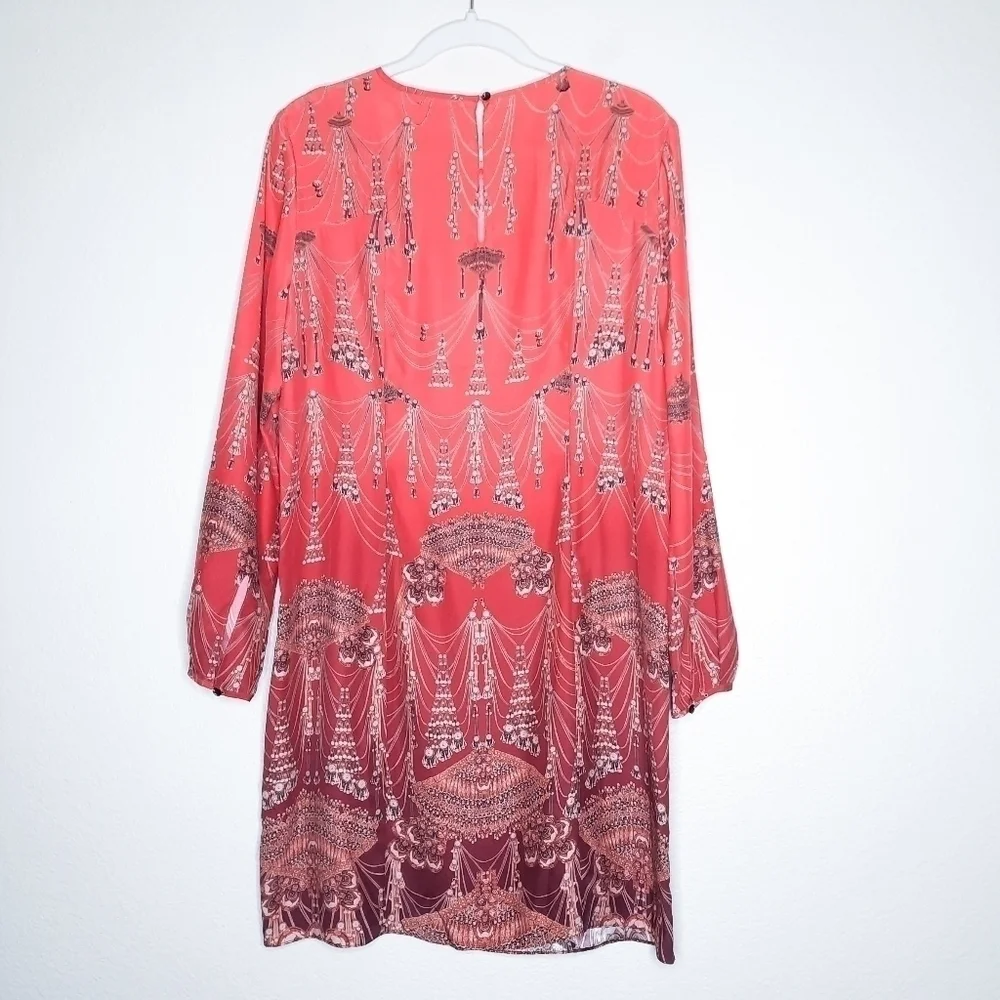 Matthew Williamson Red Silk Chandelier Print Dress 14